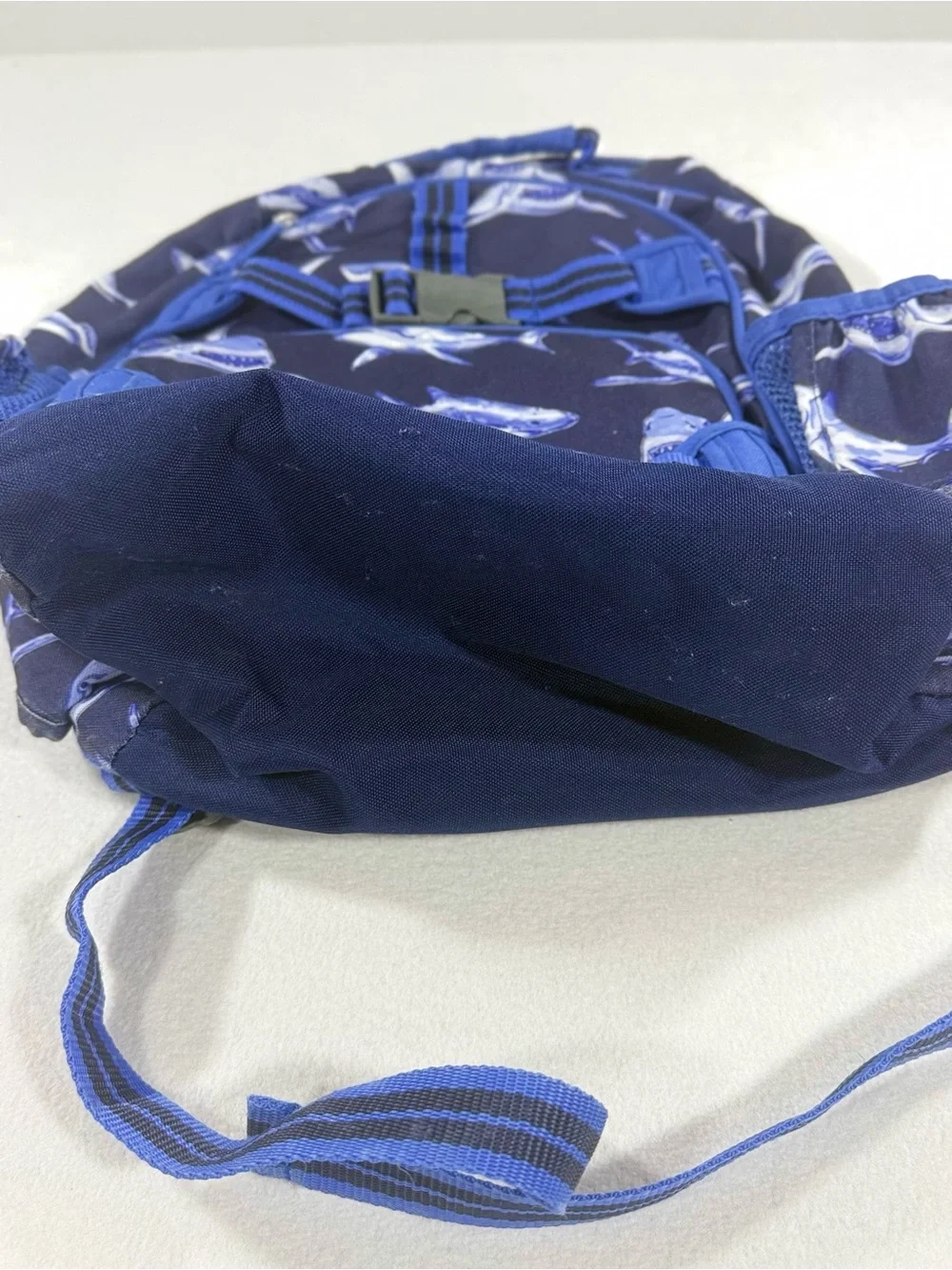 Pottery Barn Kids Mackenzie Backpack Blue Shark Pattern Mid Size